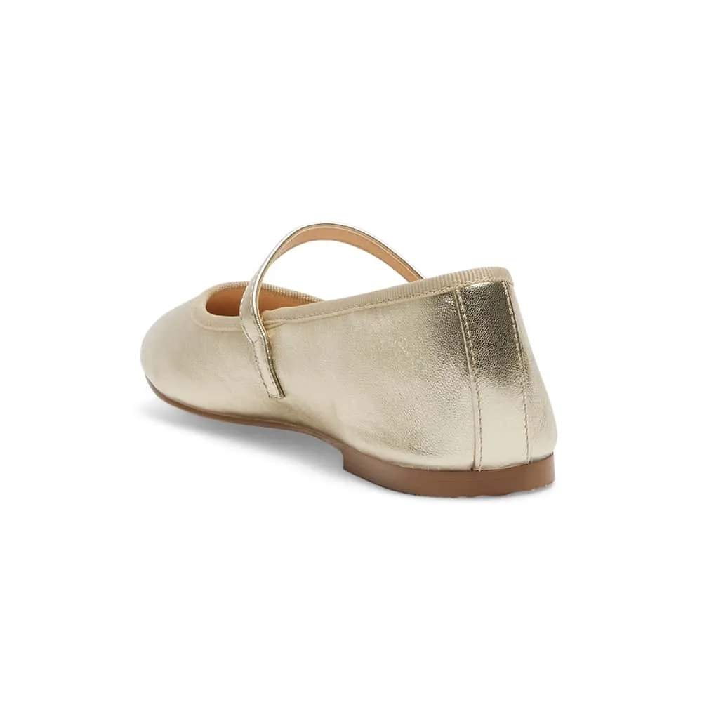 Molly Flat in Soft Gold Leather