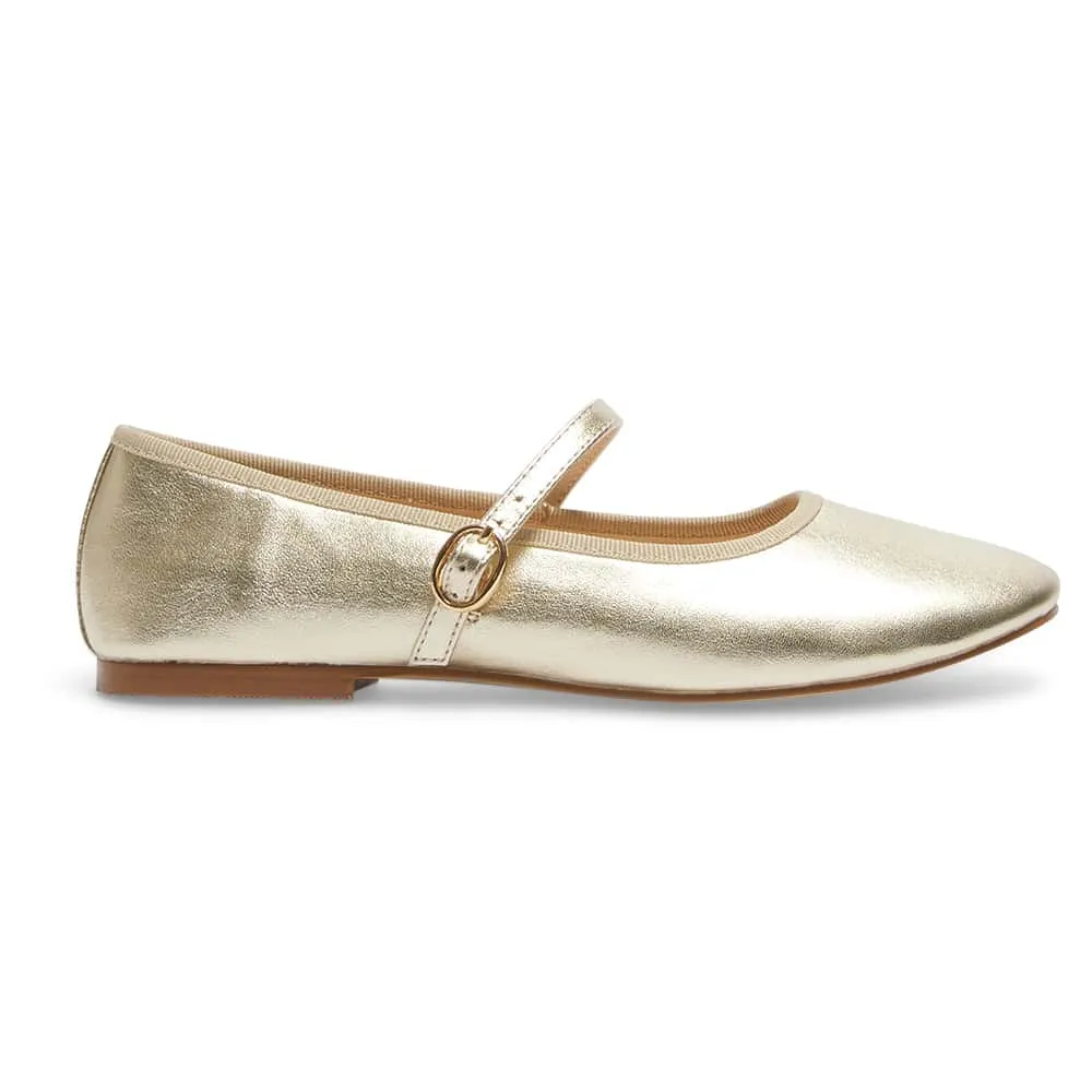 Molly Flat in Soft Gold Leather