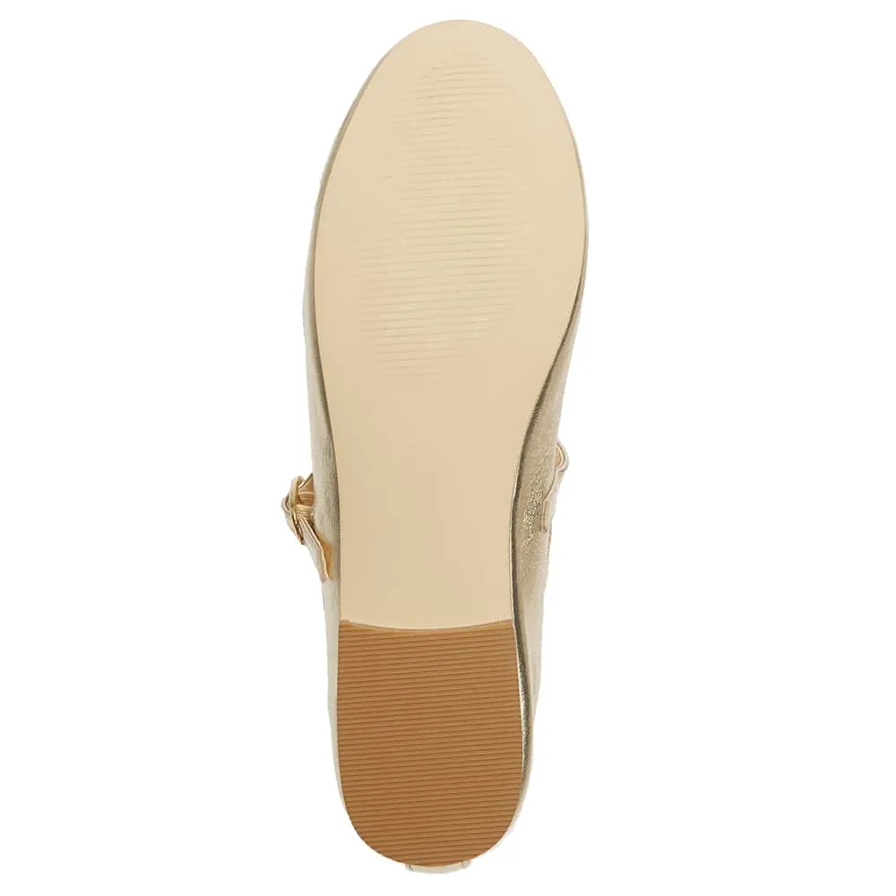 Molly Flat in Soft Gold Leather