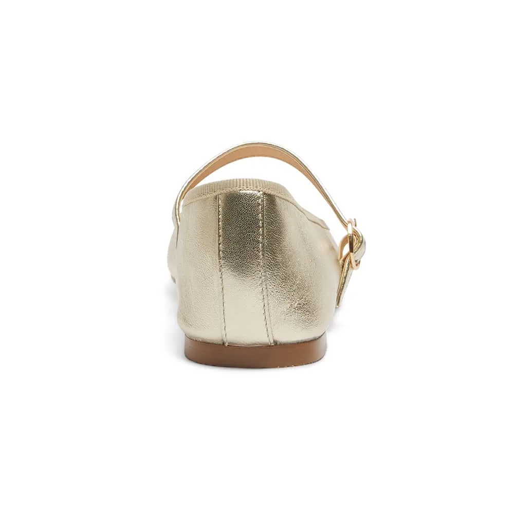 Molly Flat in Soft Gold Leather