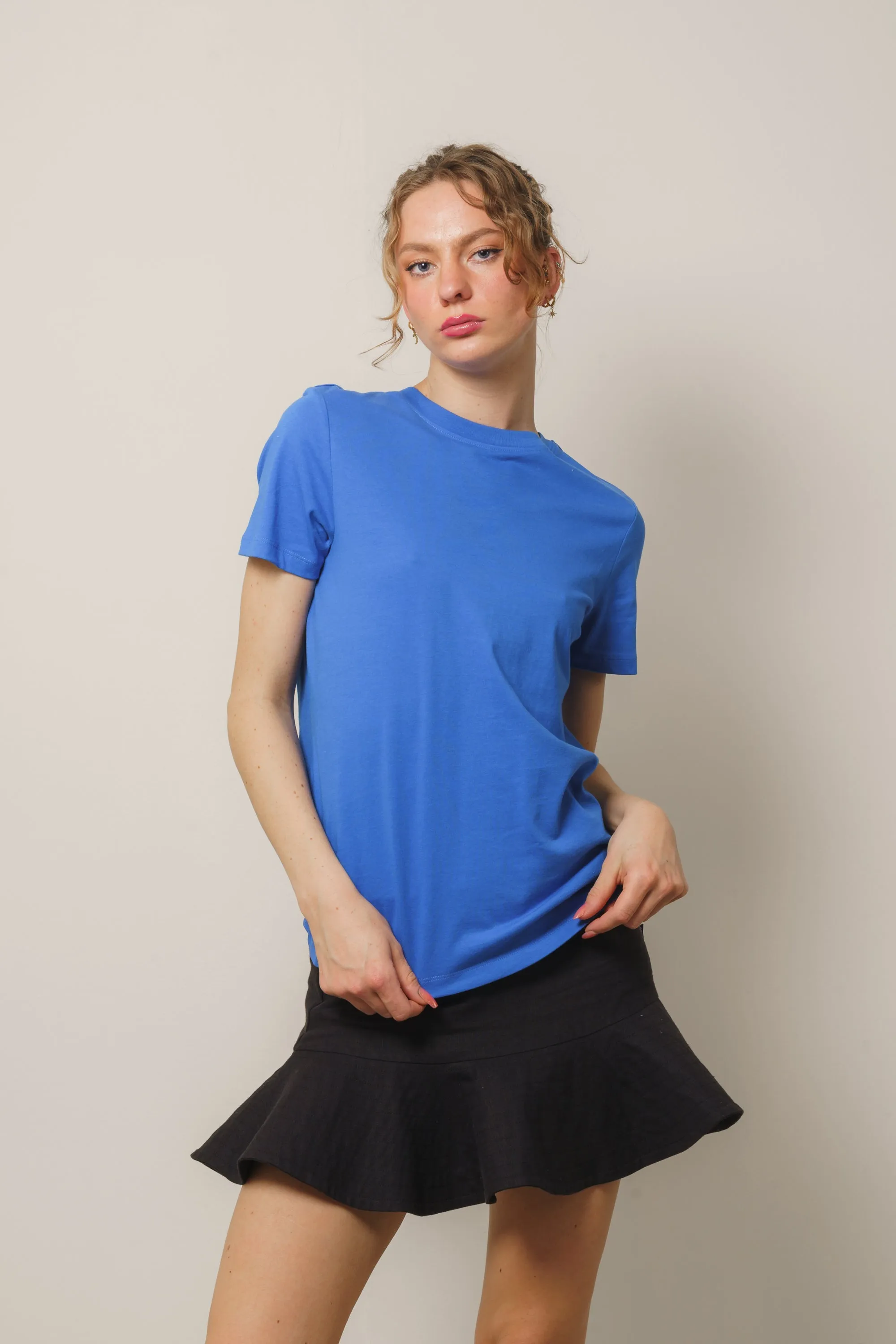 Myessential Ss O-Neck Tee - Nebulas Blue