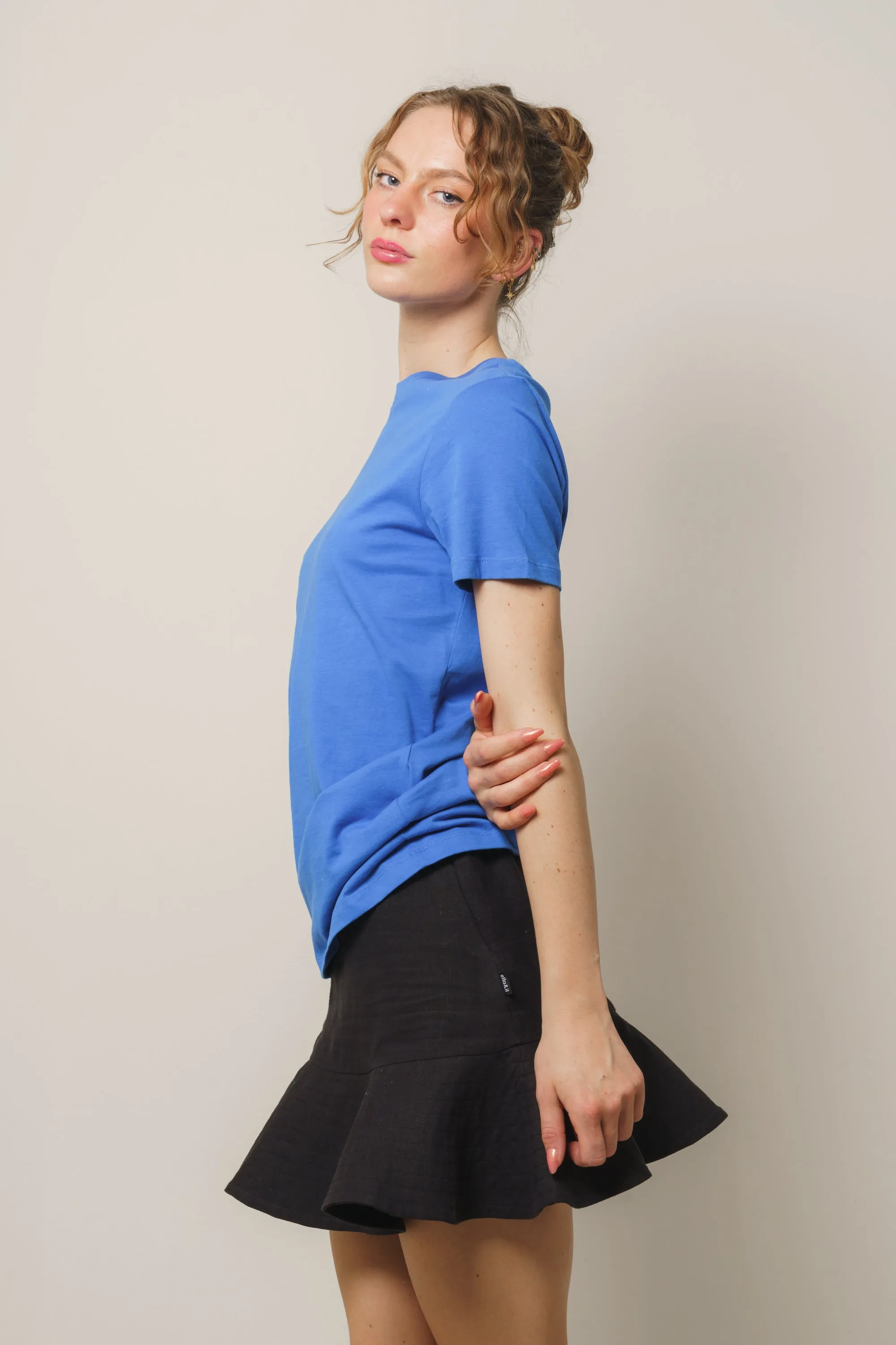 Myessential Ss O-Neck Tee - Nebulas Blue