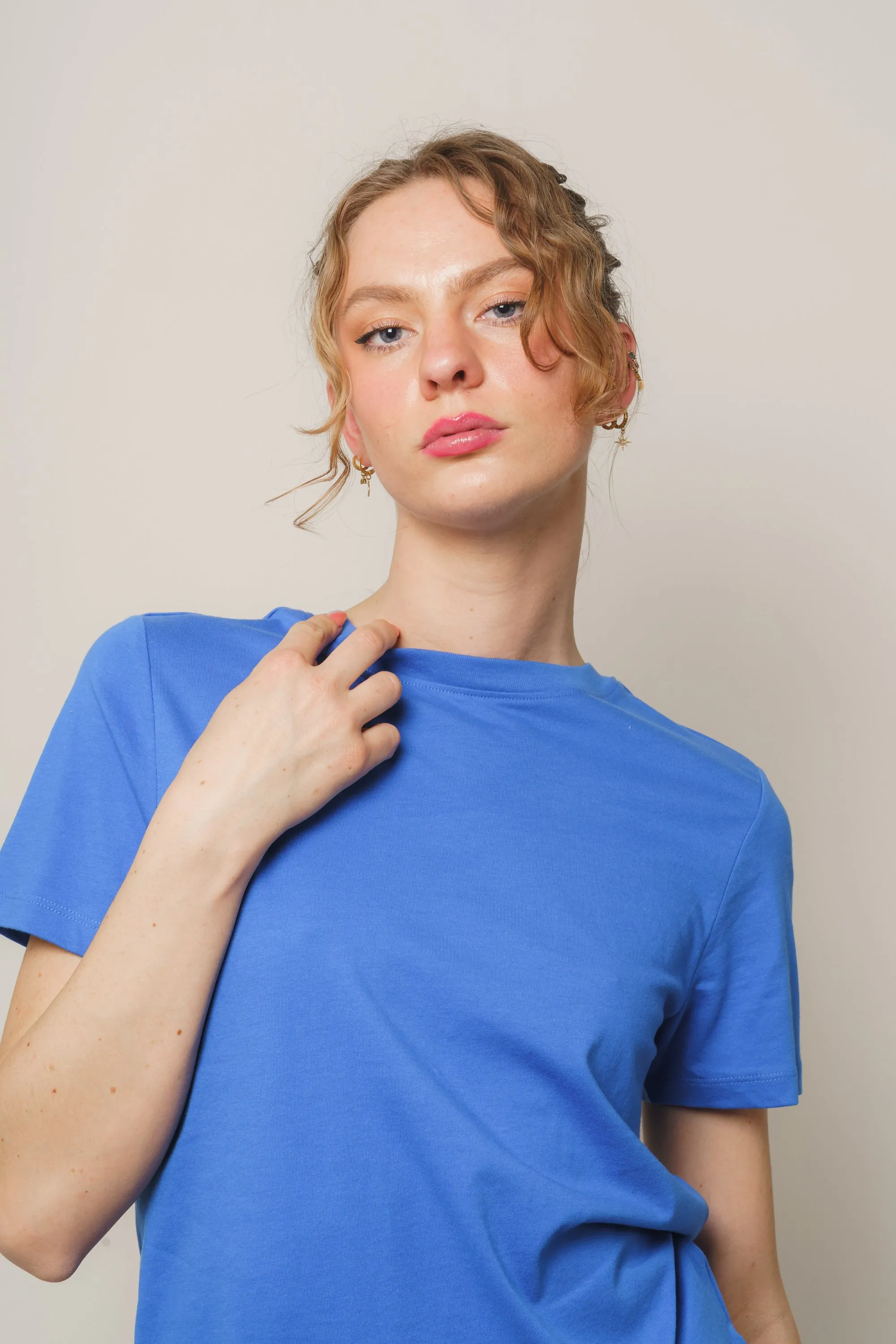 Myessential Ss O-Neck Tee - Nebulas Blue