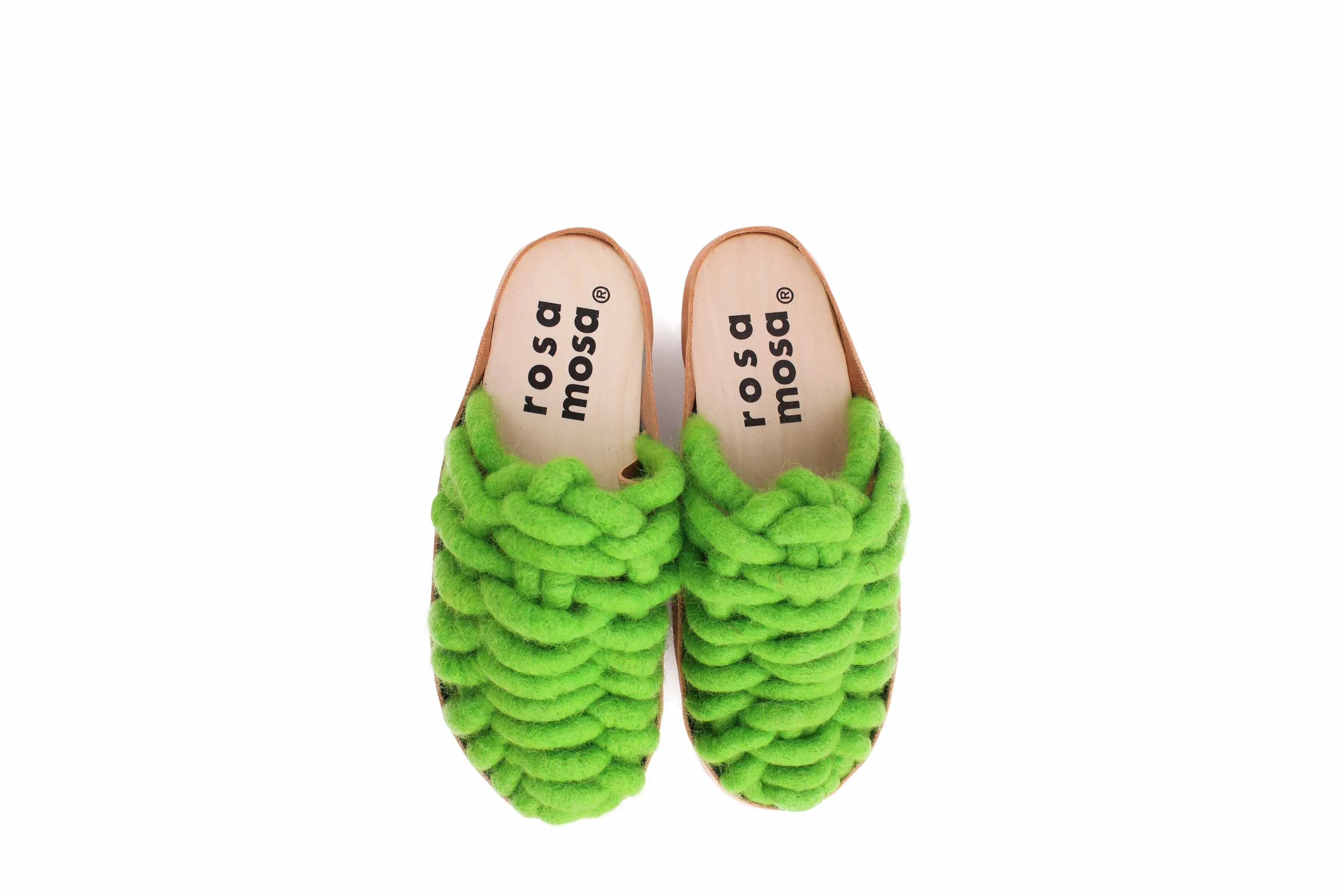 NET PANTO WOOL CLOG lime green