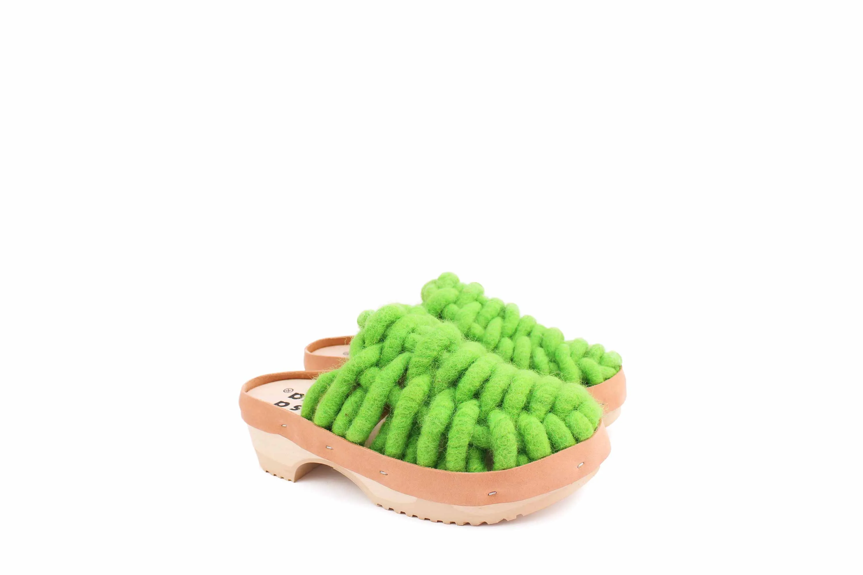 NET PANTO WOOL CLOG lime green