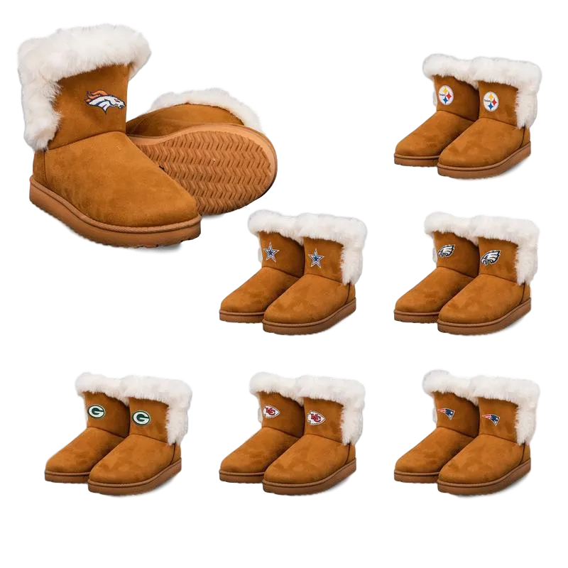 NFL Womens Team White Fur Boots - Pick Your Team