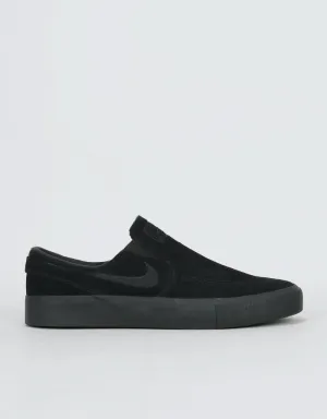 Nike SB Zoom Janoski Slip RM Skate Shoes - Black/Black-Black-Black