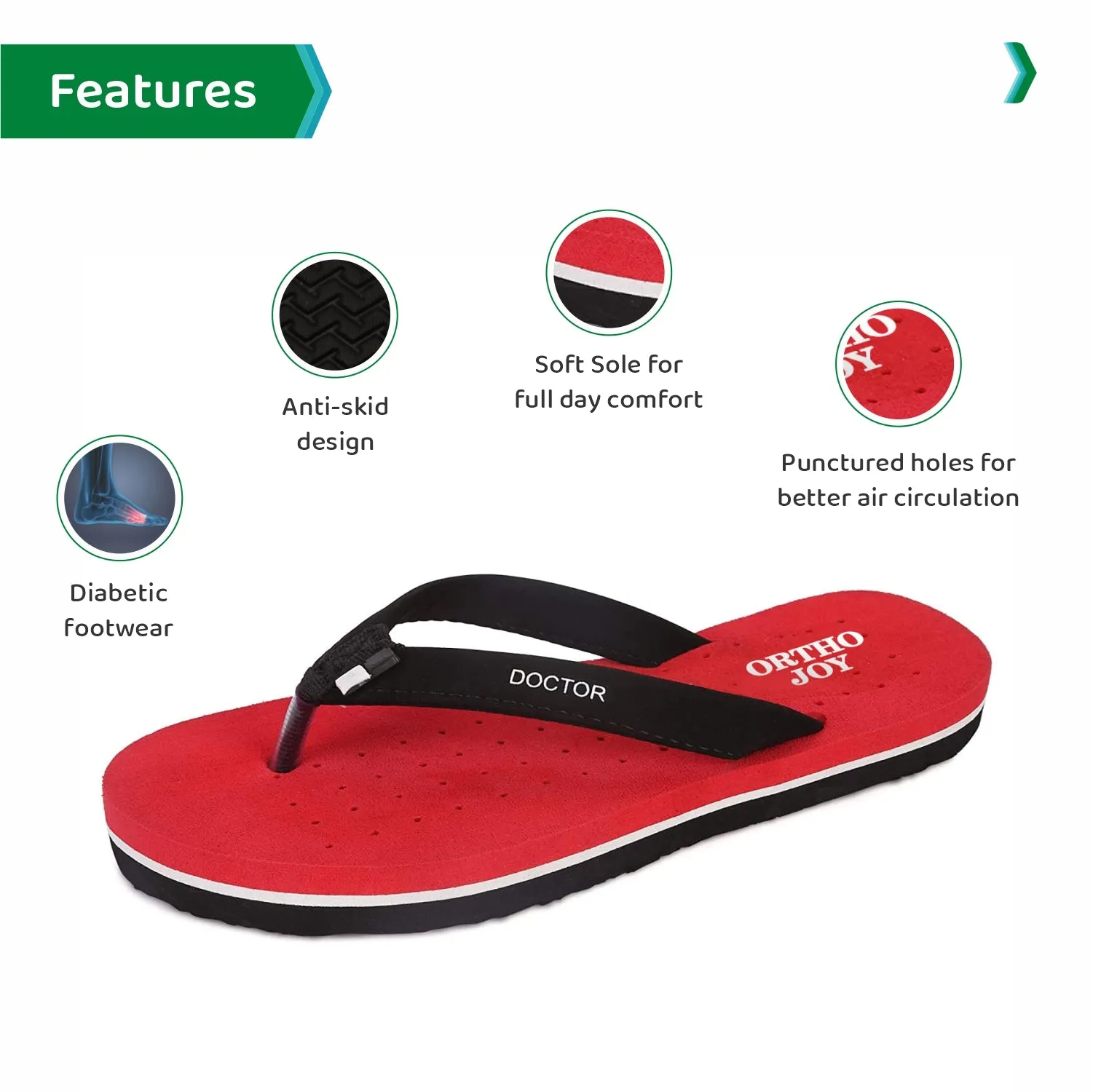 ORTHO JOY Doctor Orthopedic Slippers For Ladies Daily Use.