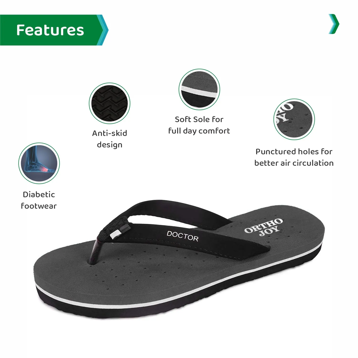 ORTHO JOY Doctor Orthopedic Slippers For Ladies Daily Use.