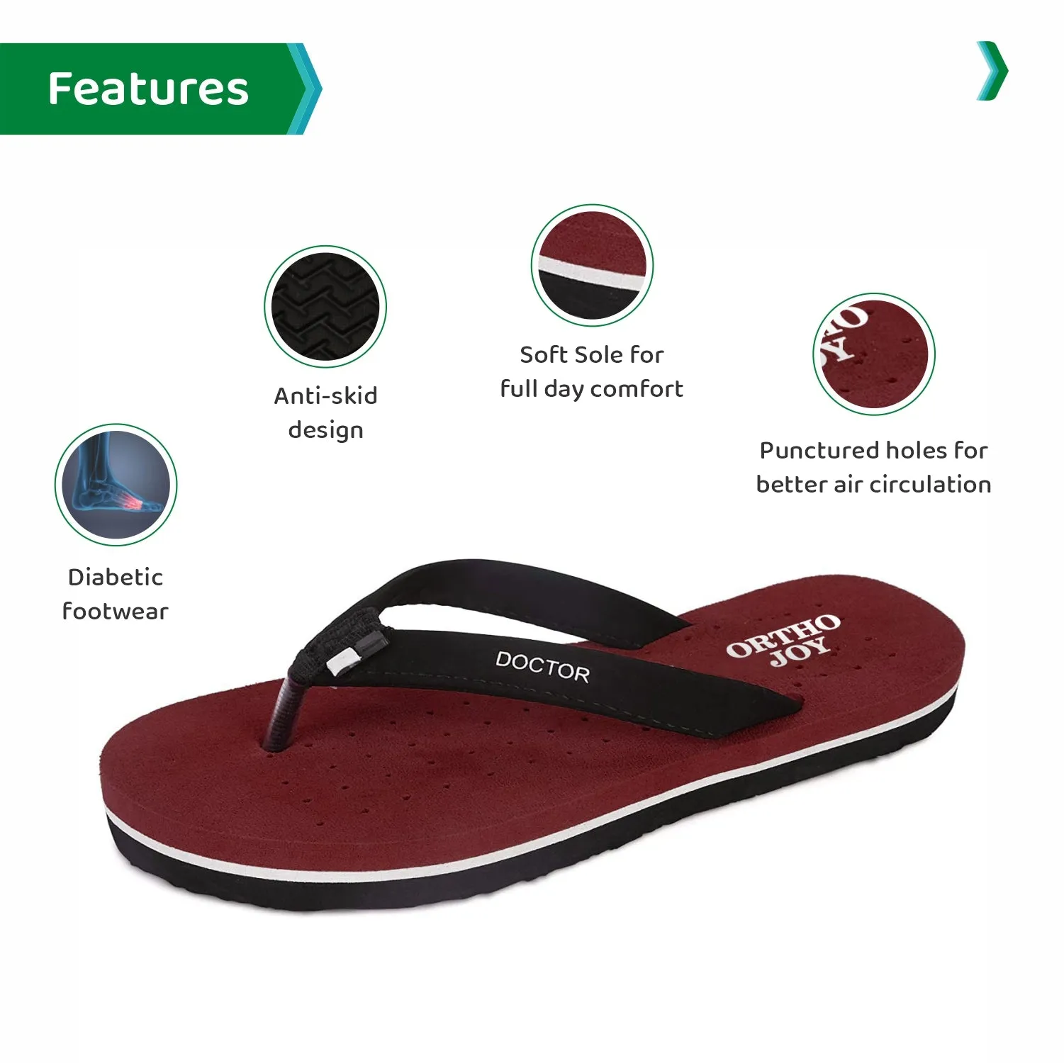 ORTHO JOY Doctor Orthopedic Slippers For Ladies Daily Use.