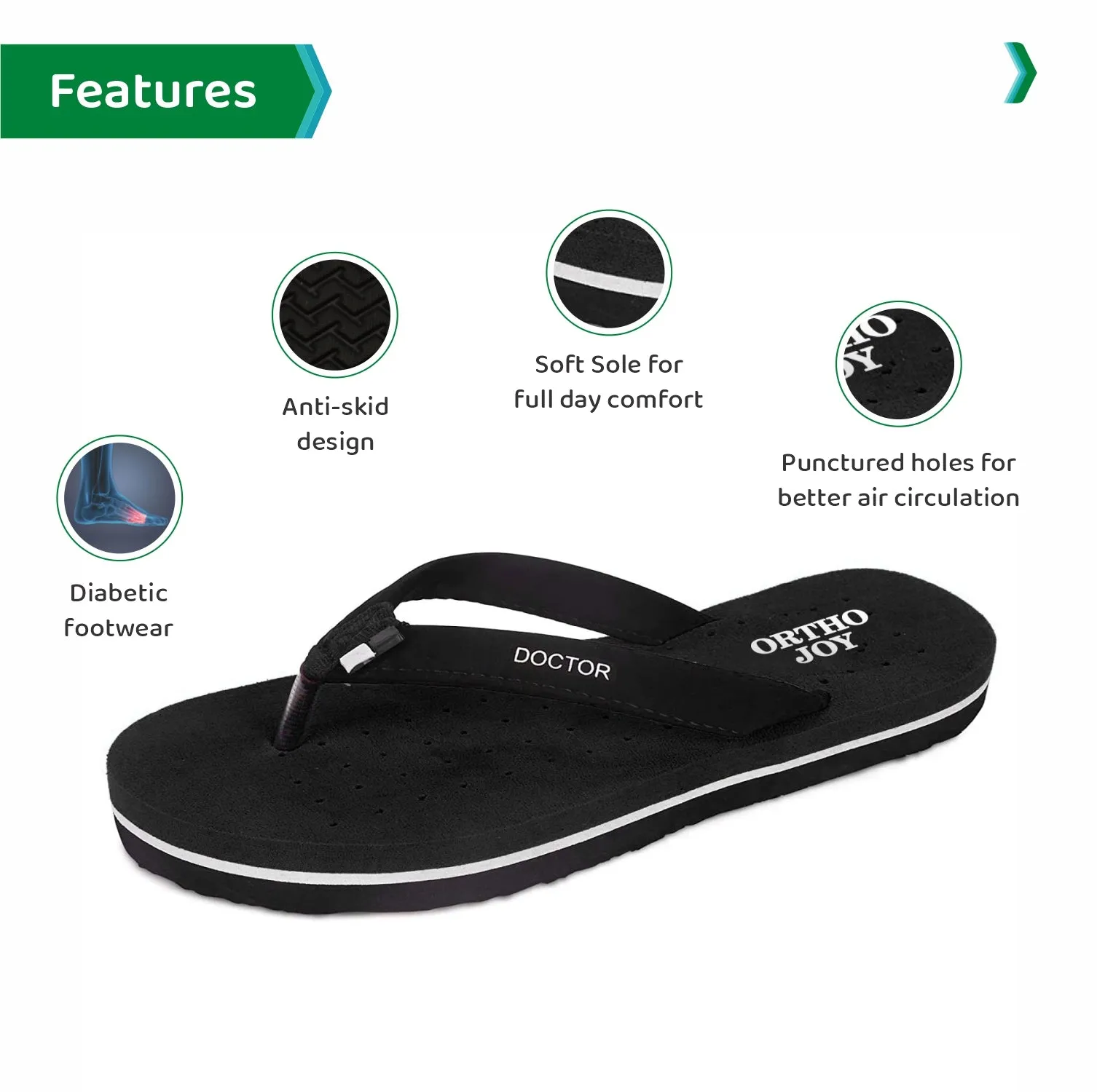 ORTHO JOY Doctor Orthopedic Slippers For Ladies Daily Use.