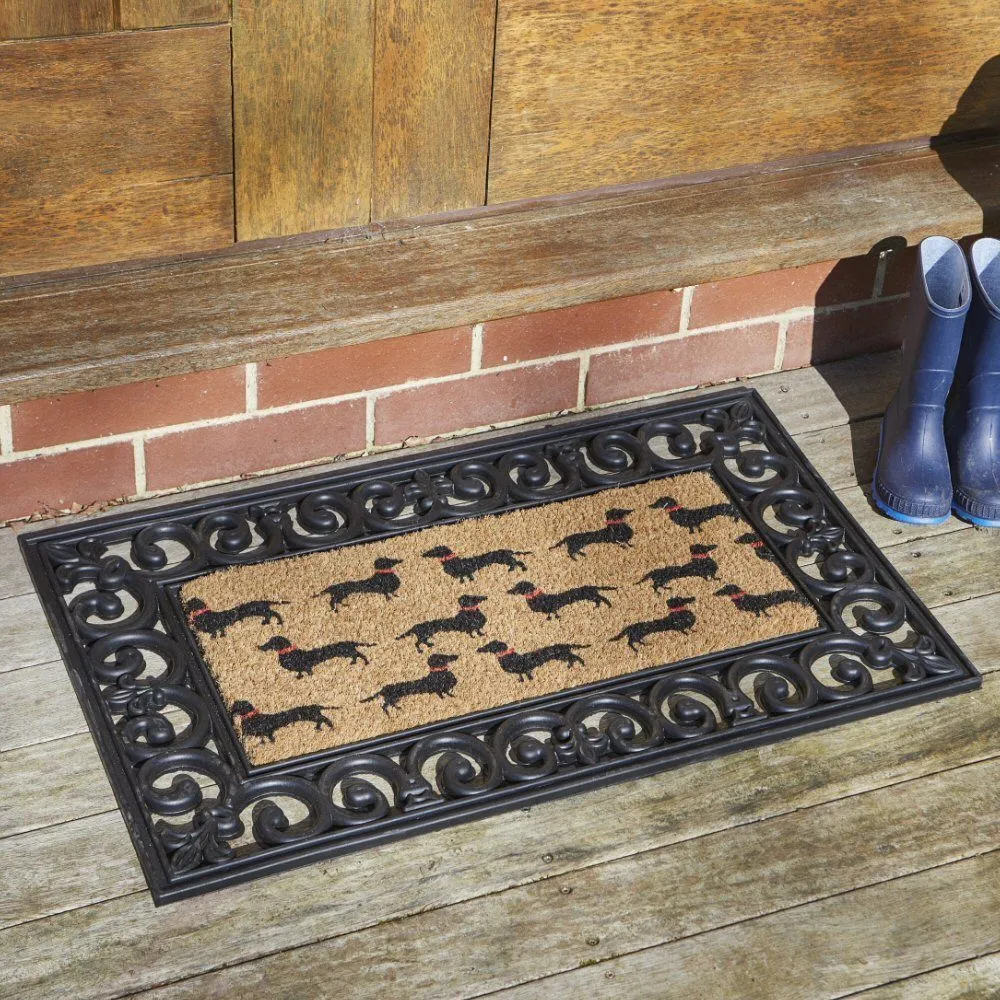 Outside In 53cm Dogs! Dachshund Decoir Doormat Insert