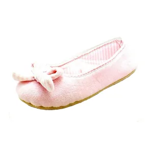 Pale Pink Fleece slippers with striped inner