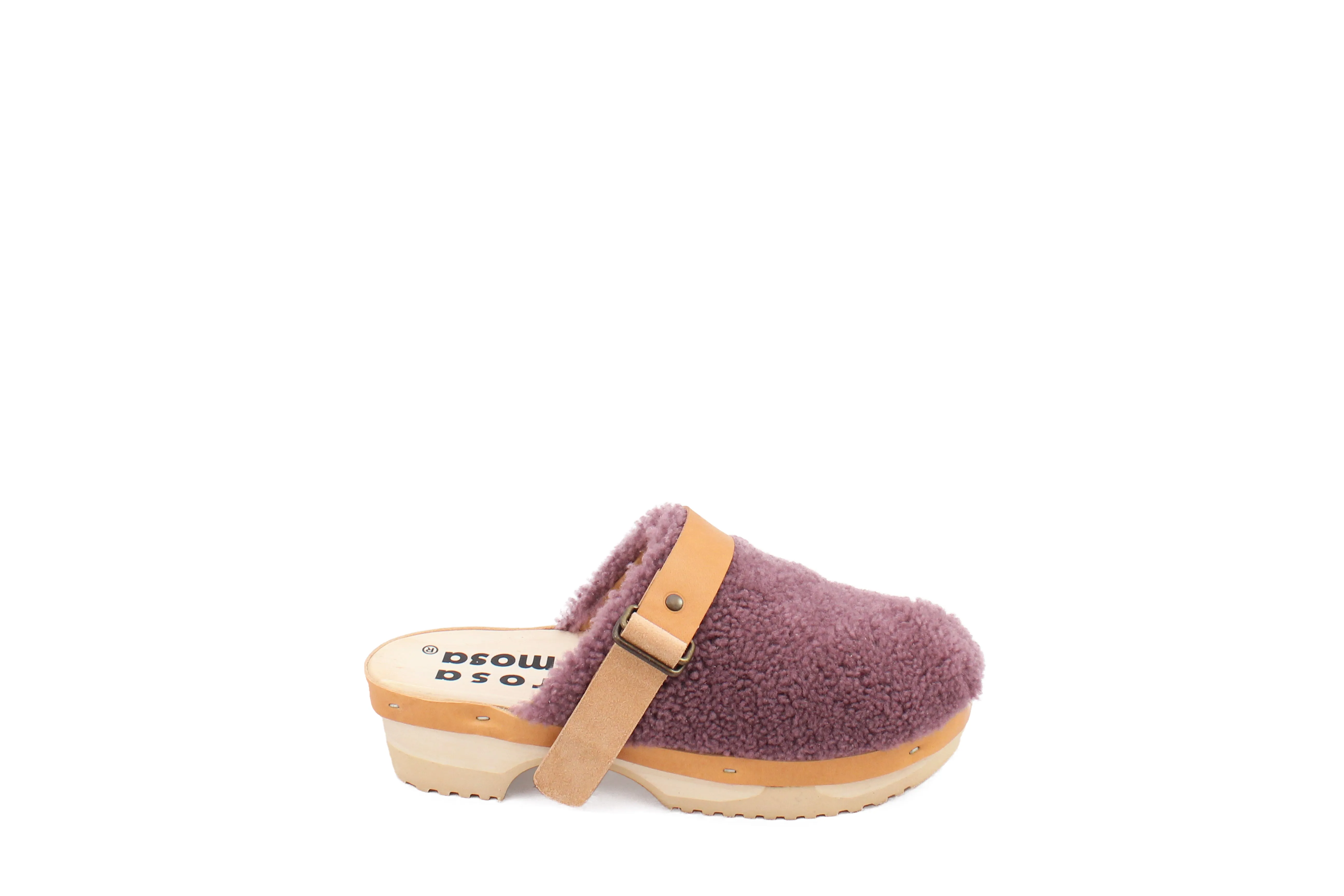 PANTOFFLE CURLY STRAP MAUVE