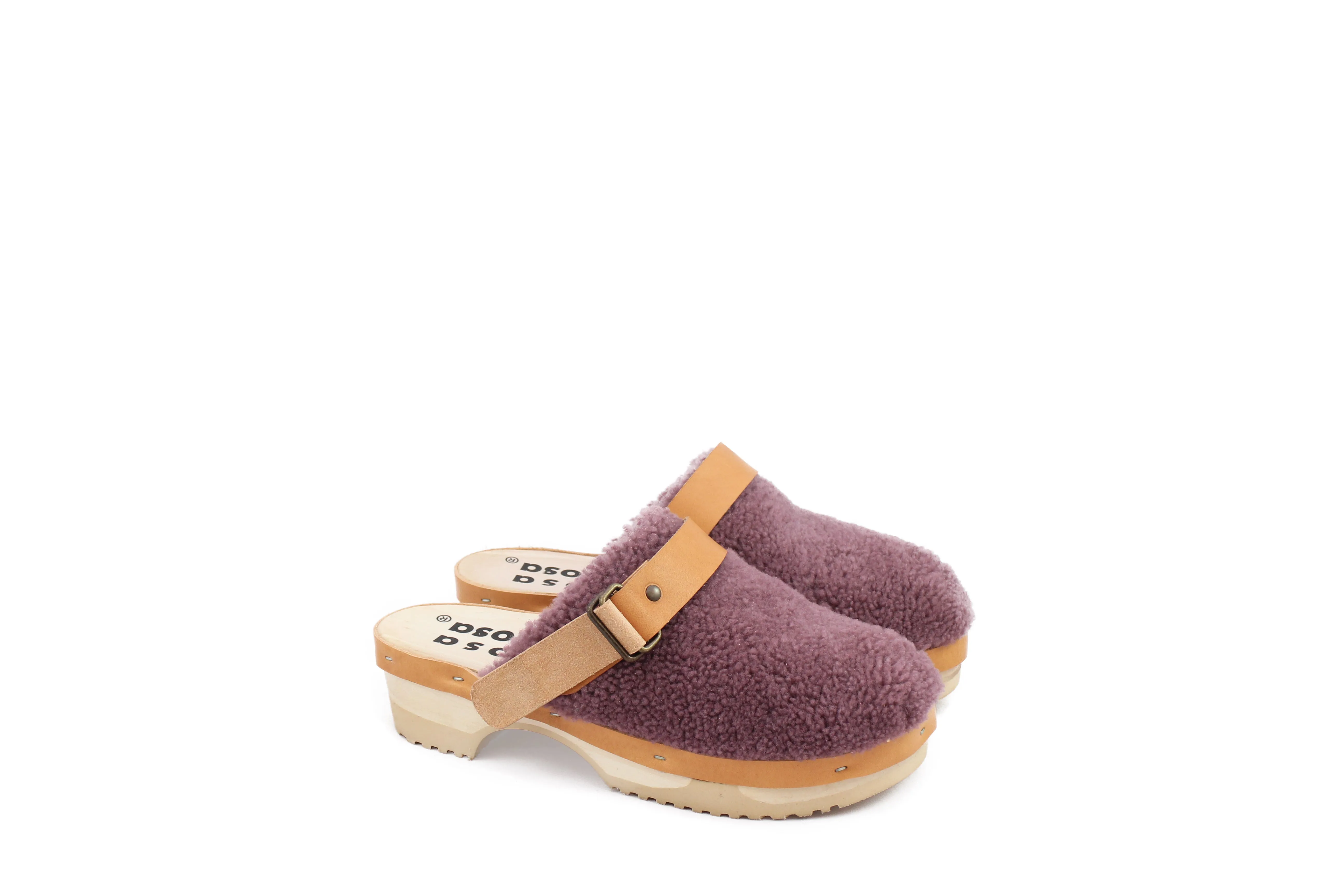 PANTOFFLE CURLY STRAP MAUVE