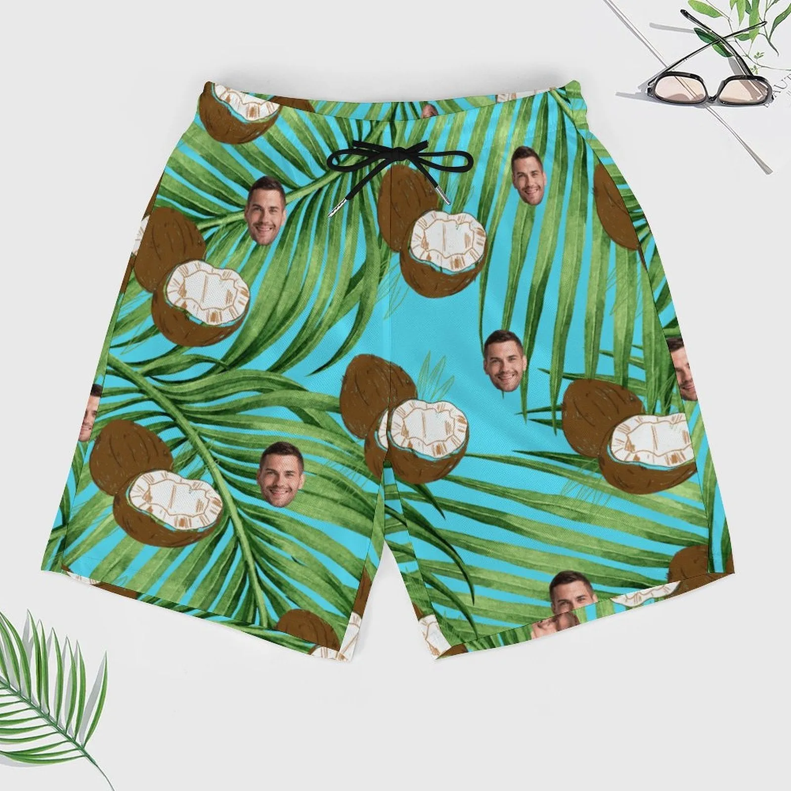 Personalized Face Photo Men's Beach Compression Liner Shorts Summer Trunks