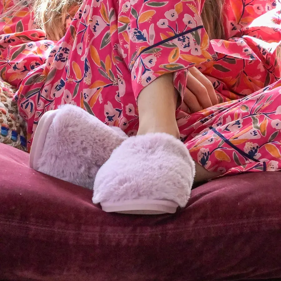 POM M/L Dusty Pink Faux Fur Slippers