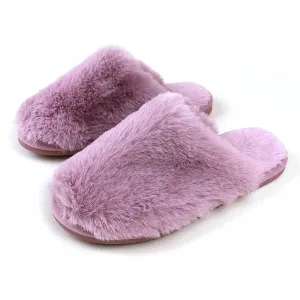 POM M/L Dusty Pink Faux Fur Slippers