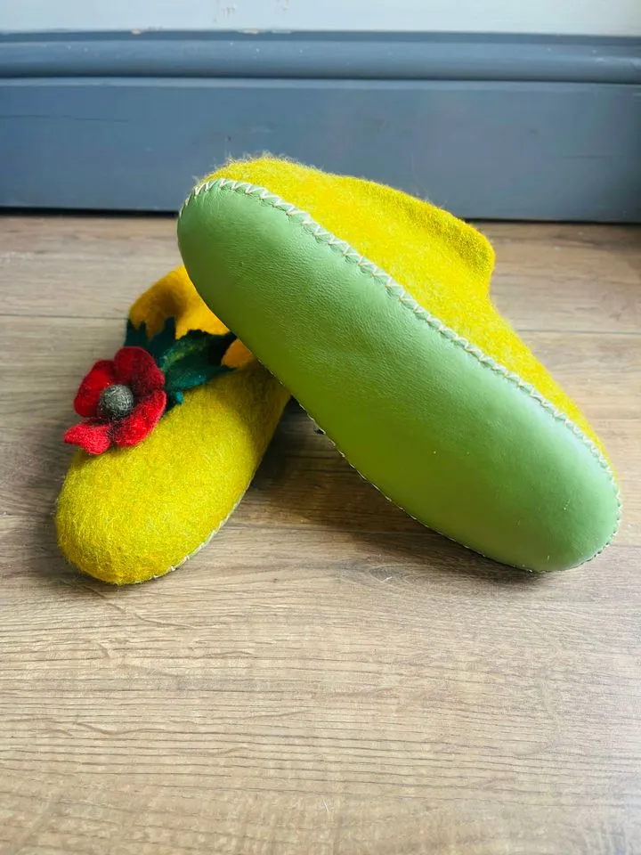 Poppy Flower Slippers