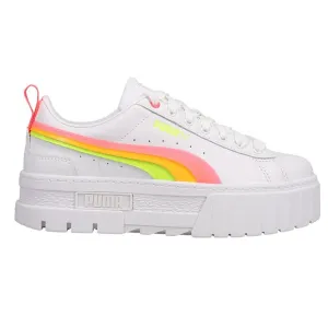 Puma Women's Mayze Summer Squeeze Perforated Platform Shoes - Pink / Yellow / White