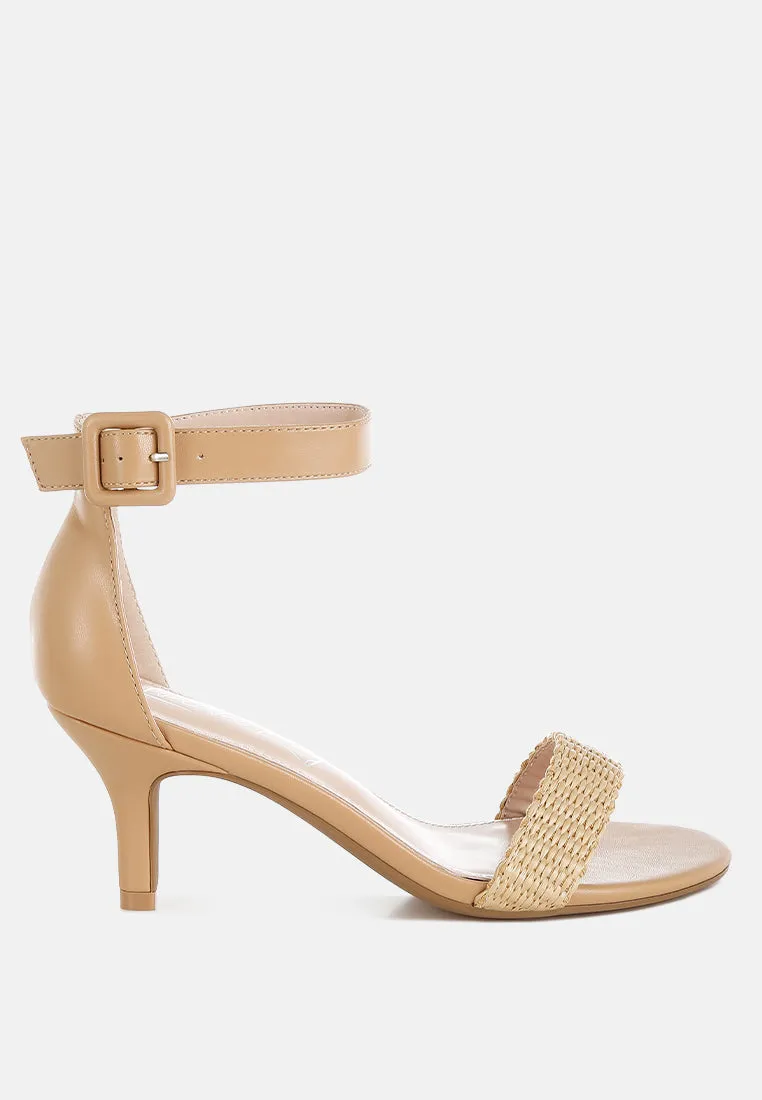 Rano Raffia Kitten Heel Sandals