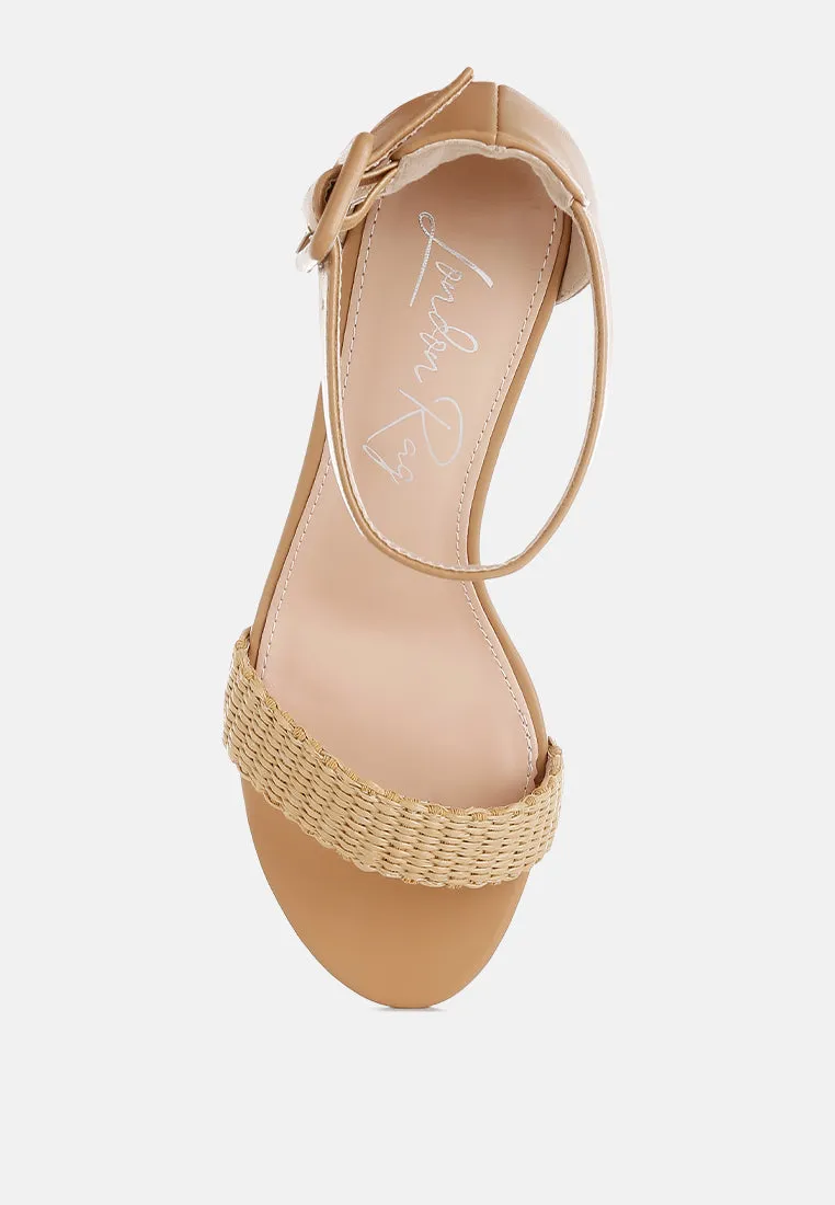 Rano Raffia Kitten Heel Sandals