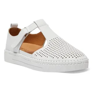 Ricky Flat in White Leather