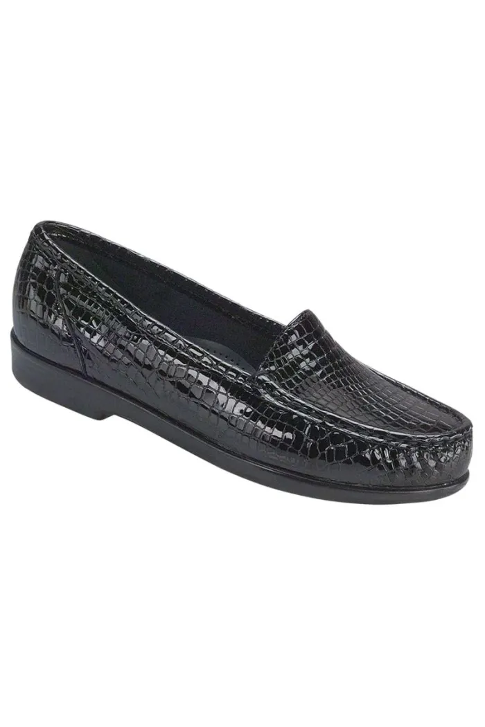 SAS SIimplify Slip On Loafer In  Black Croco