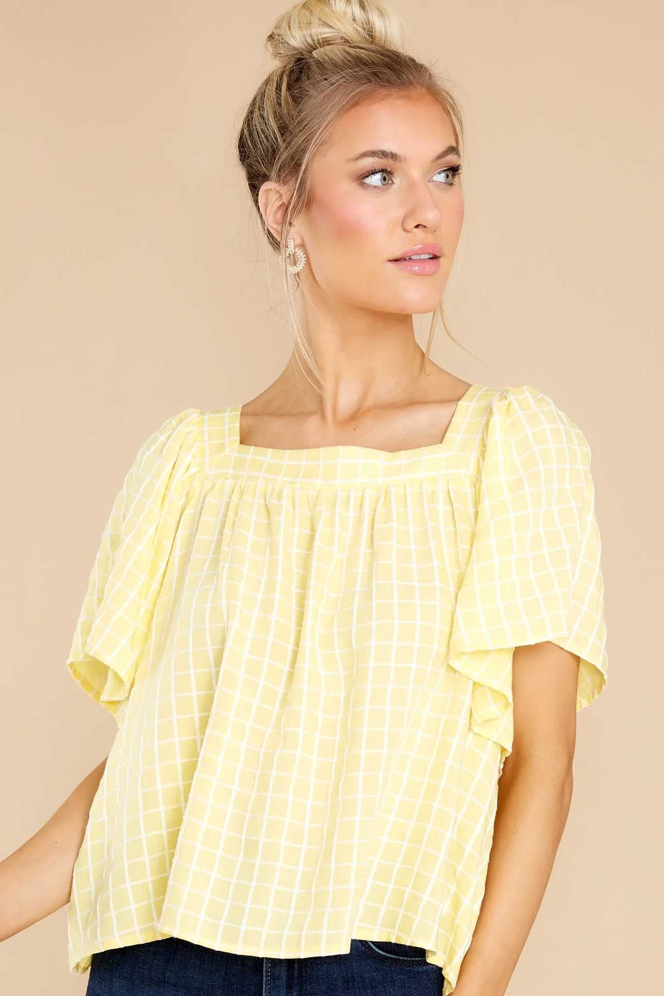 Simple Perfection Yellow Print Blouse