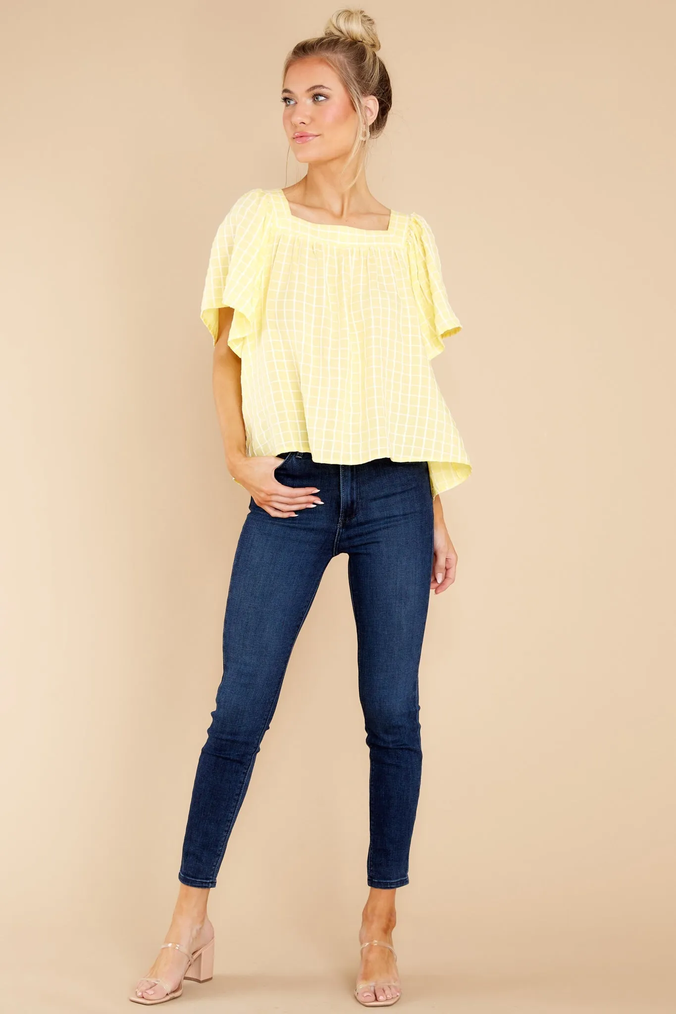 Simple Perfection Yellow Print Blouse