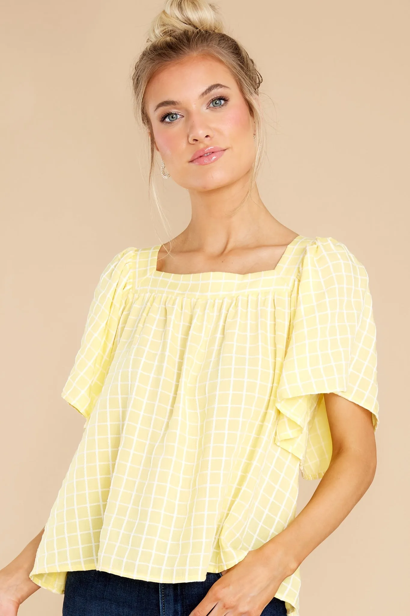 Simple Perfection Yellow Print Blouse