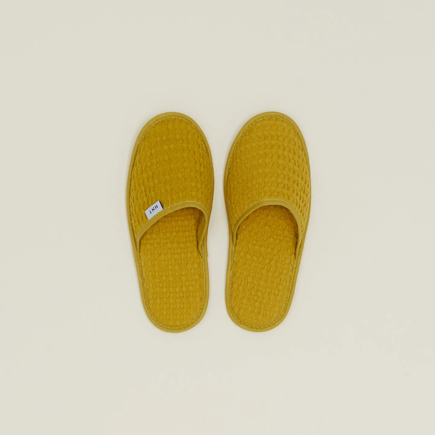 Simple Waffle Slippers - Mustard