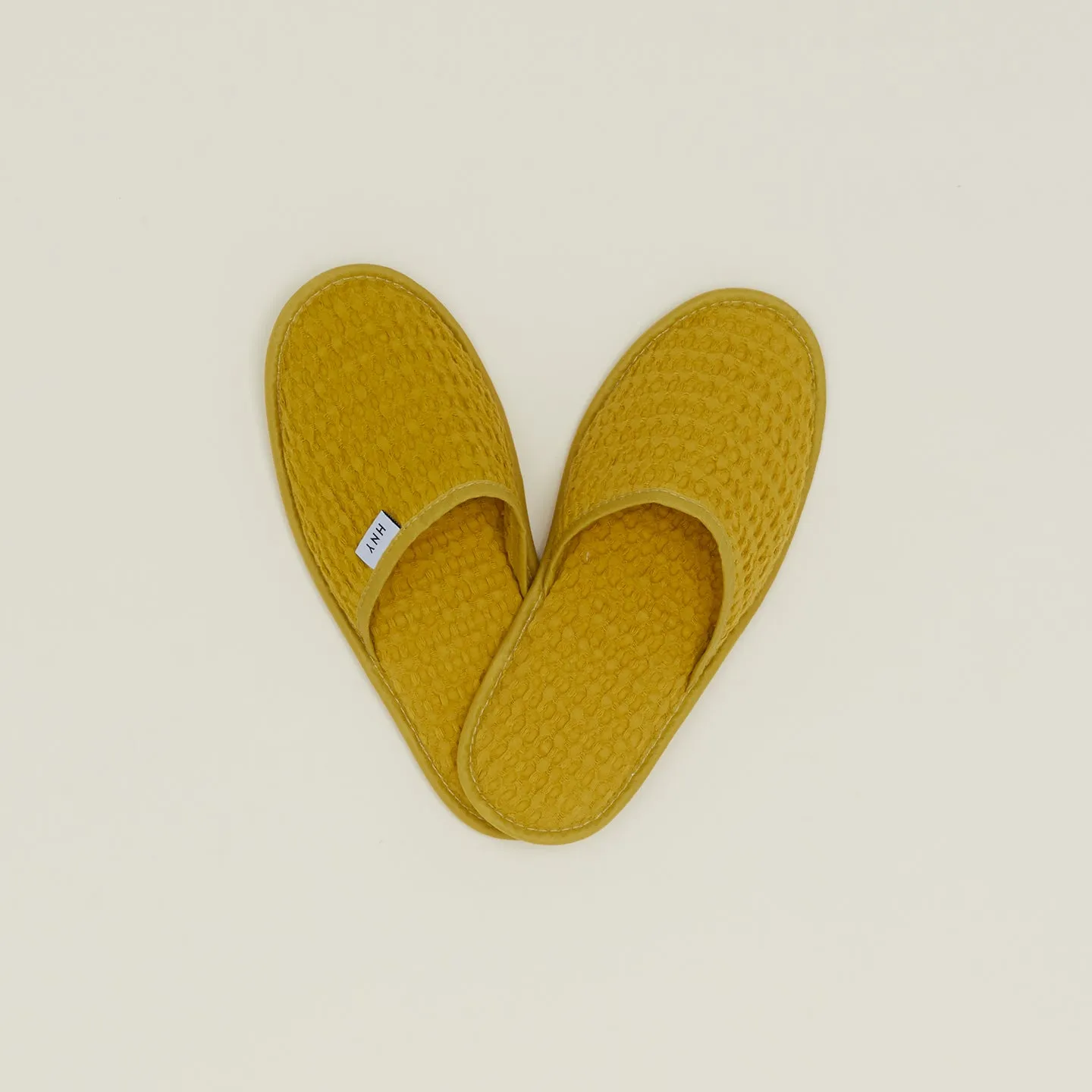 Simple Waffle Slippers - Mustard