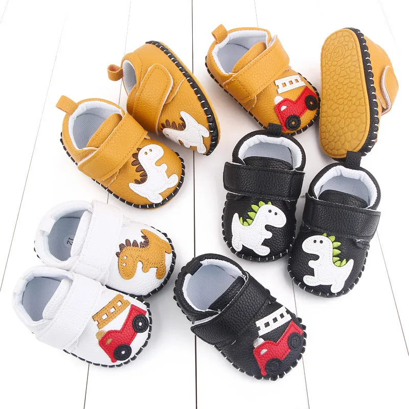 Stitched Bottom Slippers with Non-Slip Soft Rubber Sole for Baby Boys