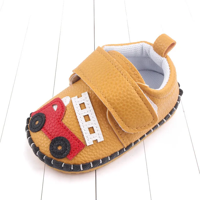 Stitched Bottom Slippers with Non-Slip Soft Rubber Sole for Baby Boys