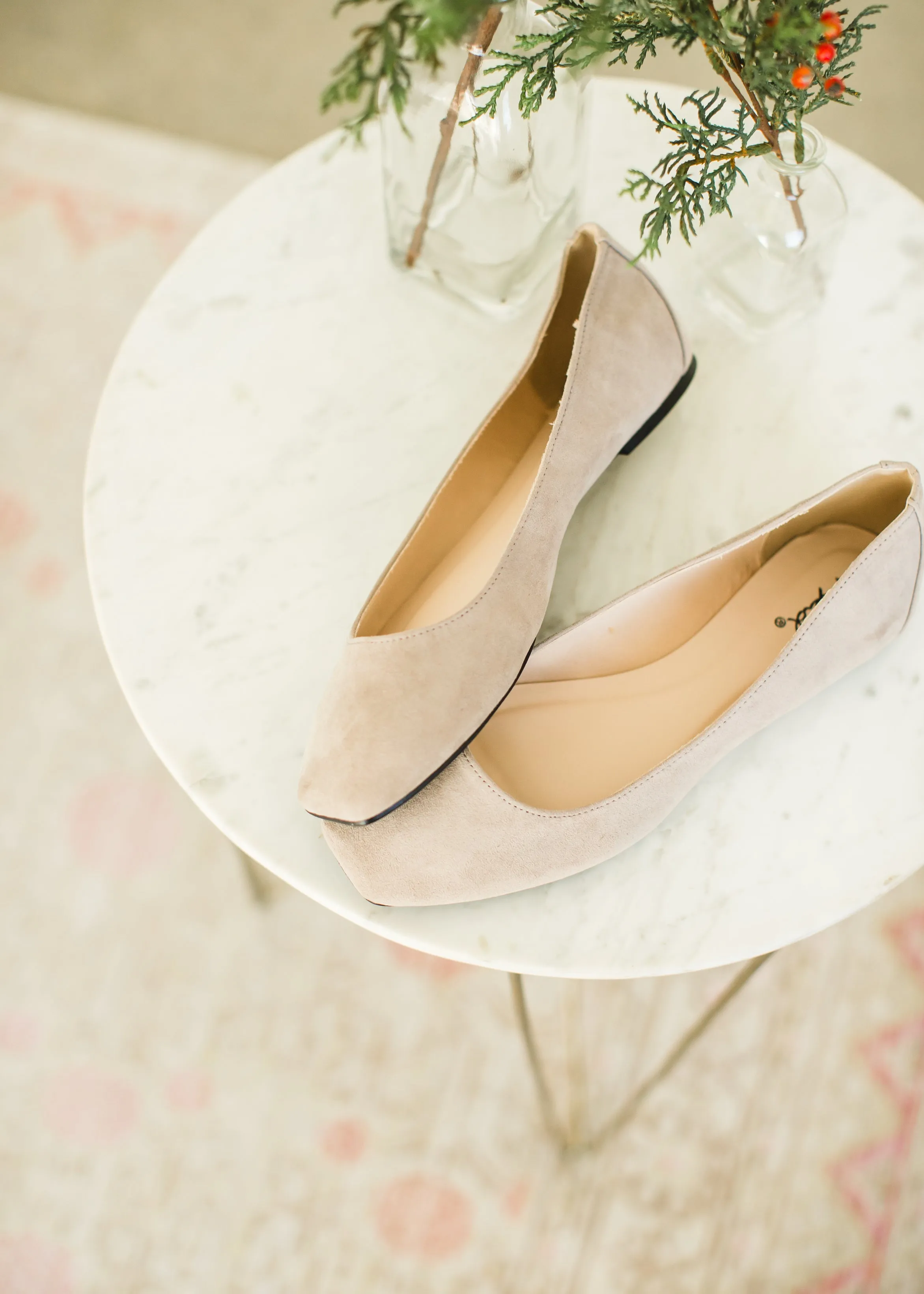 Taupe Square Toe Slip On - FINAL SALE