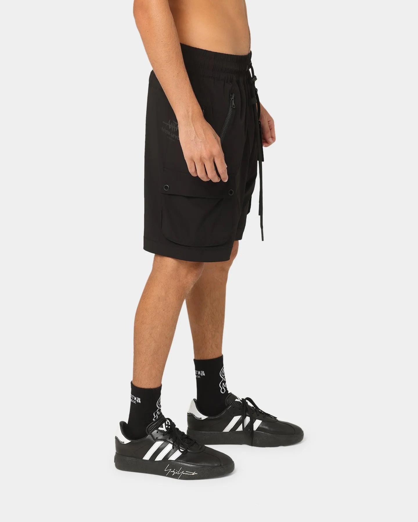 The Anti Order Reflective Man Made Cargo Shorts Black/Silver