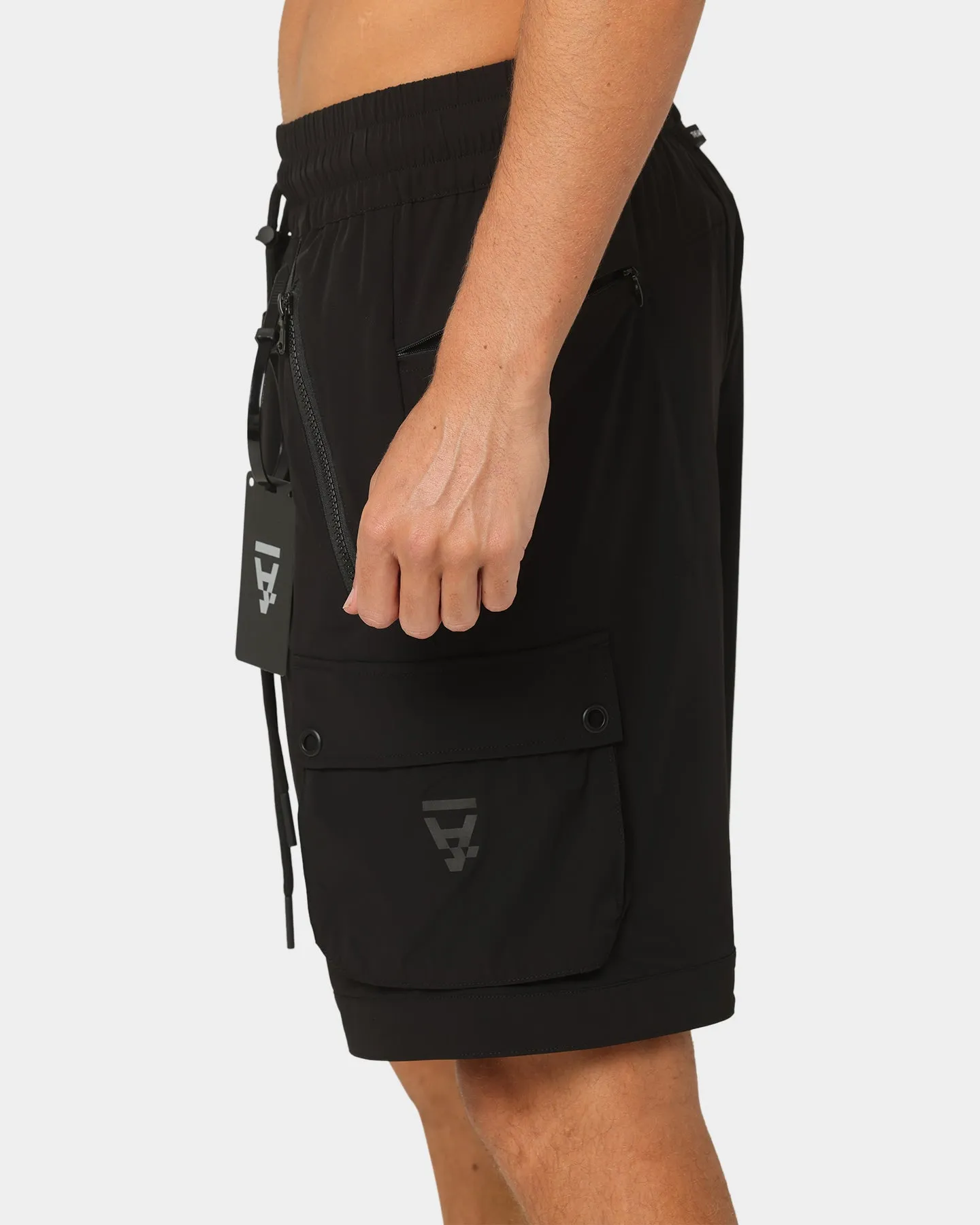 The Anti Order Reflective Man Made Cargo Shorts Black/Silver