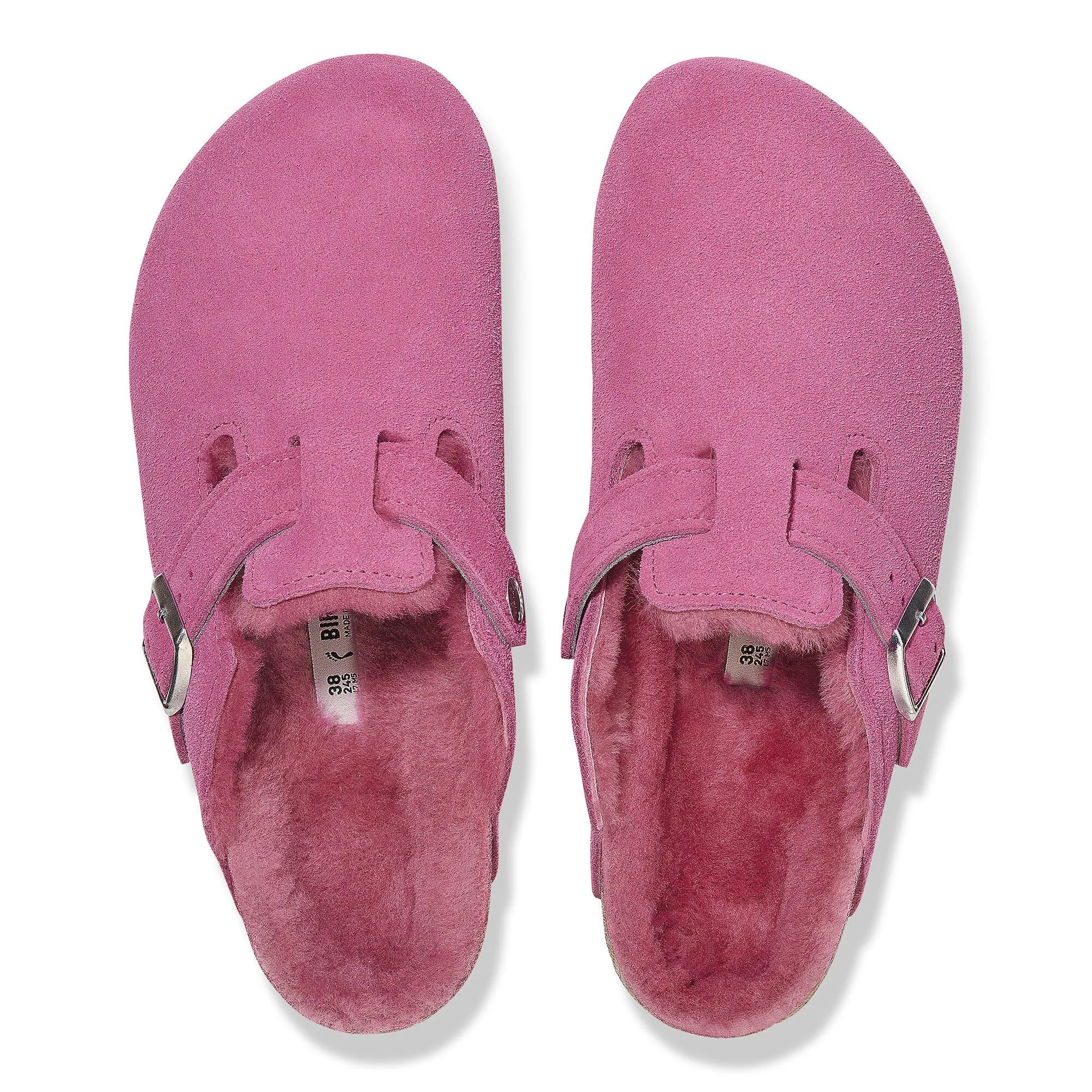 Unisex Shoes Birkenstock BOSTON SHEARLING Clog Mules 1025552 FUCHSIA TULIP