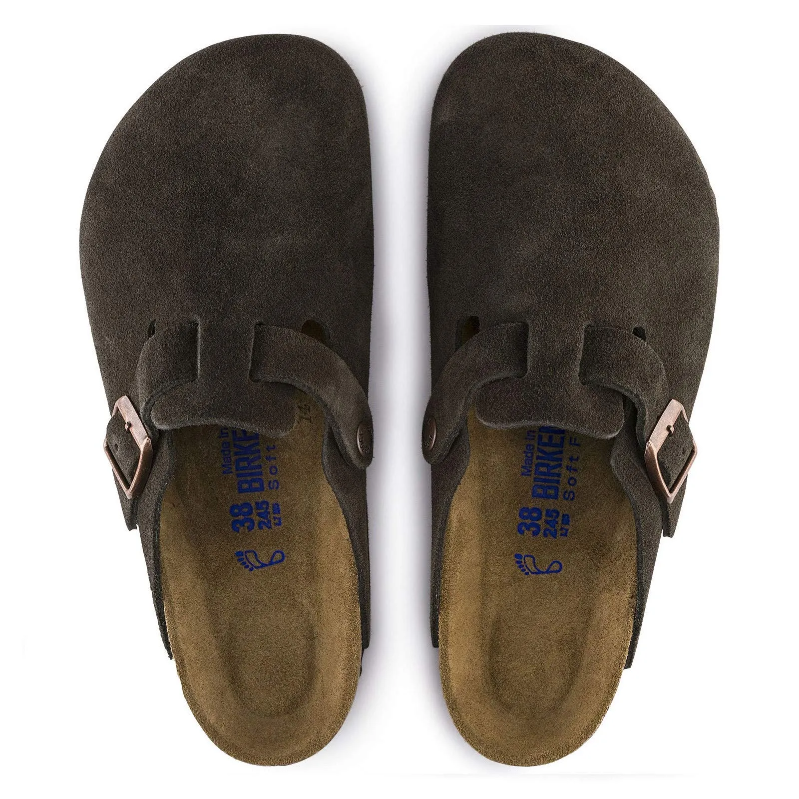 Unisex Shoes Birkenstock BOSTON Soft Footbed Clog Mules 0660461 MOCHA SUEDE