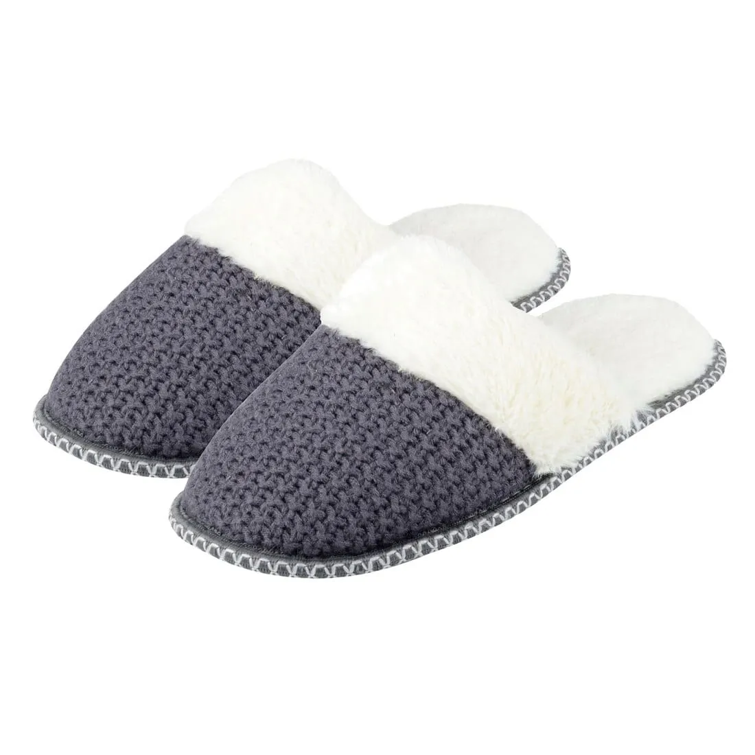 Valentina Knitted Mule Womens Slippers With Fleece Lining