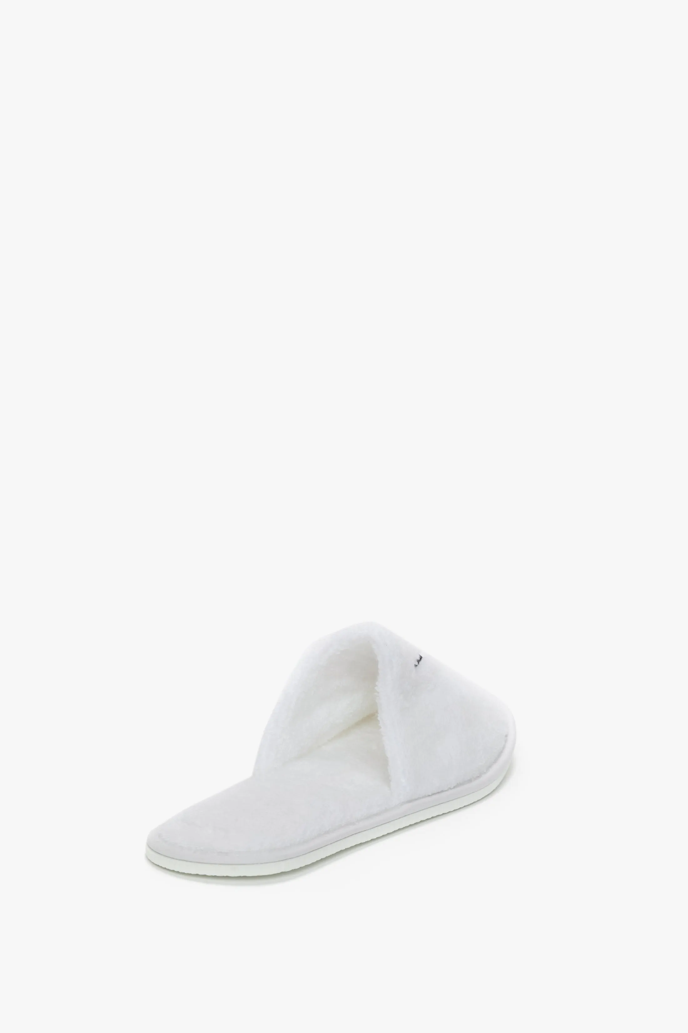 VB Embroidered Towelling Slippers In White