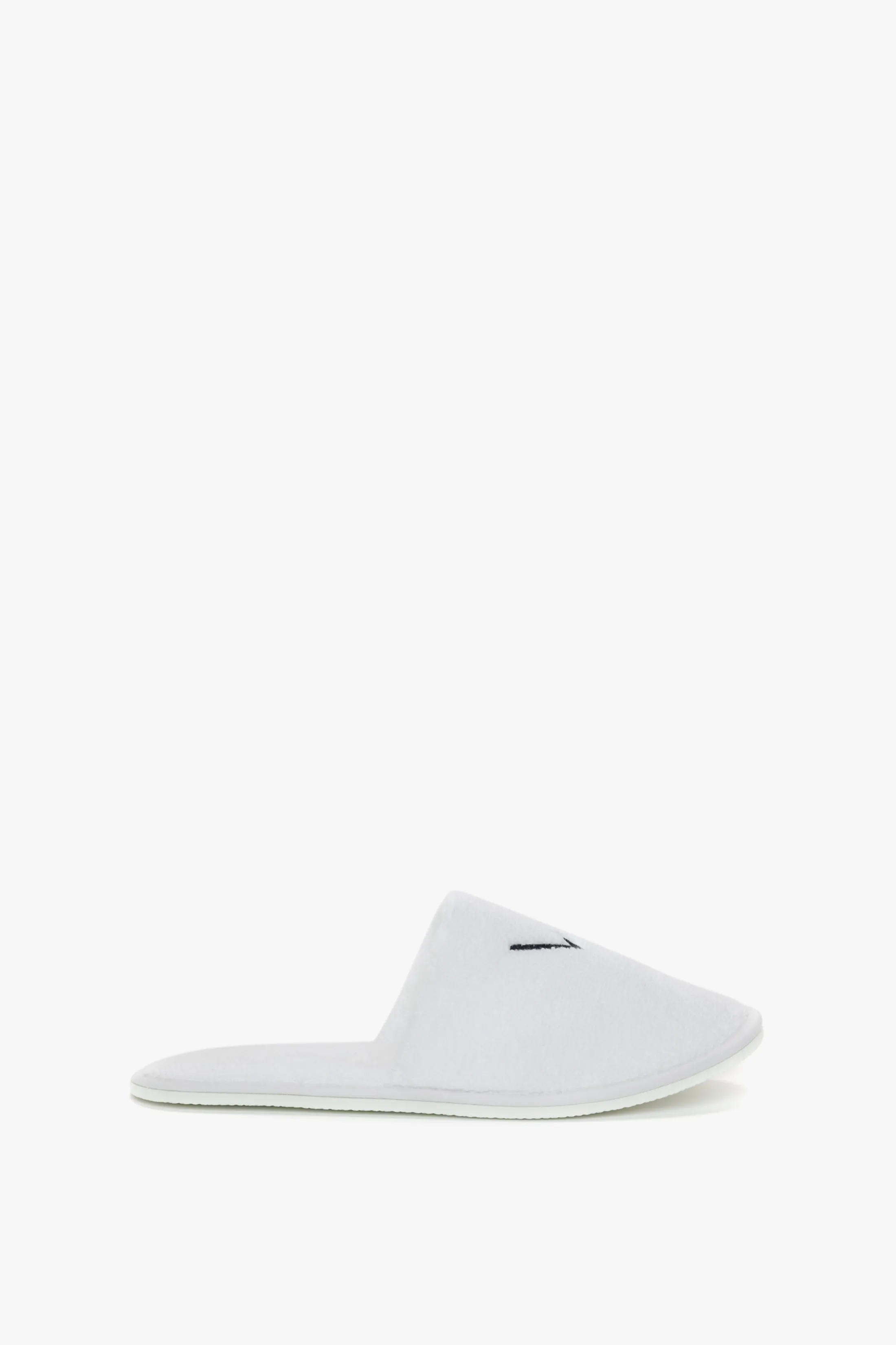 VB Embroidered Towelling Slippers In White