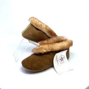 Vintage Mr. Bick USA Gold Suede Rustic Soft Sole  Sheepskin Slippers 53