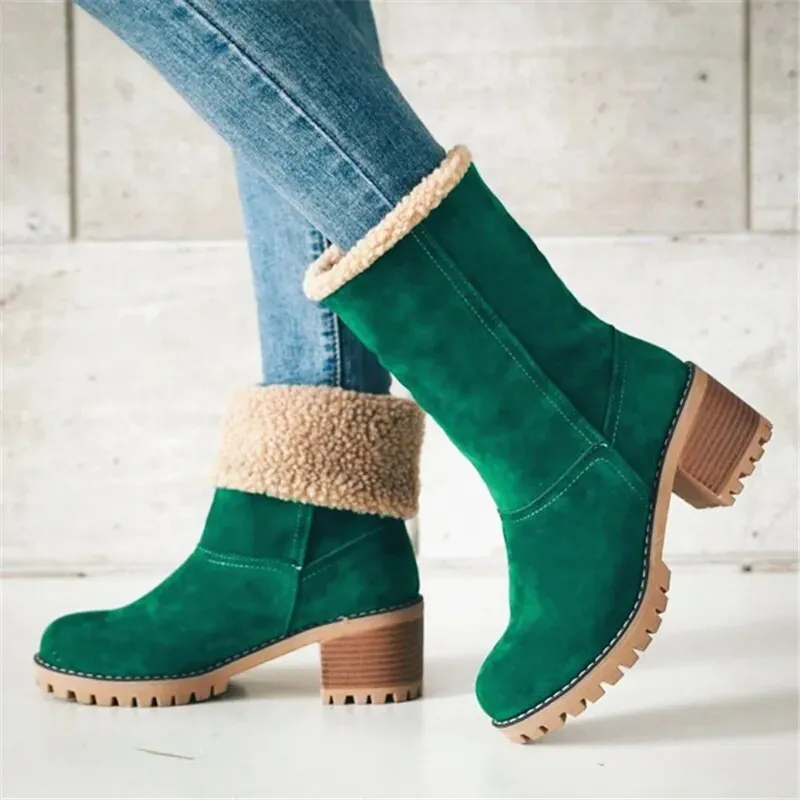 Warm Comfortable Suede Ankle Boots with Heel for Women | Ideal for Autumn