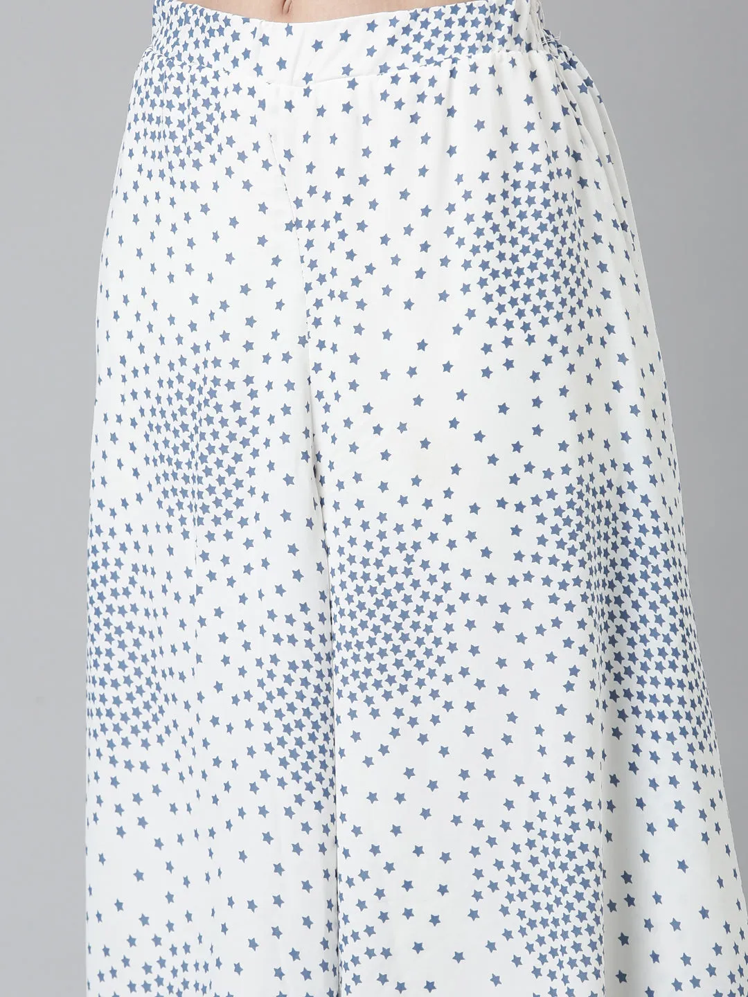 Women White Printed Co-Ords