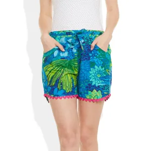 Womens Cotton Printed Beach Shorts Summer Pants Indian Large Size,W-CSRTL-2805