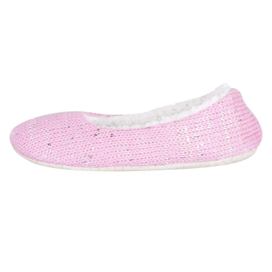 Womens Slippers Ballet Style Sequins Knitted Soft Sole