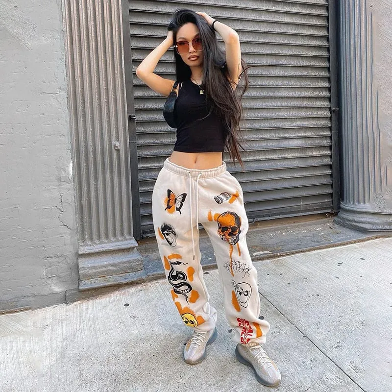 Women’s Unisex Cartoon Print Joggers