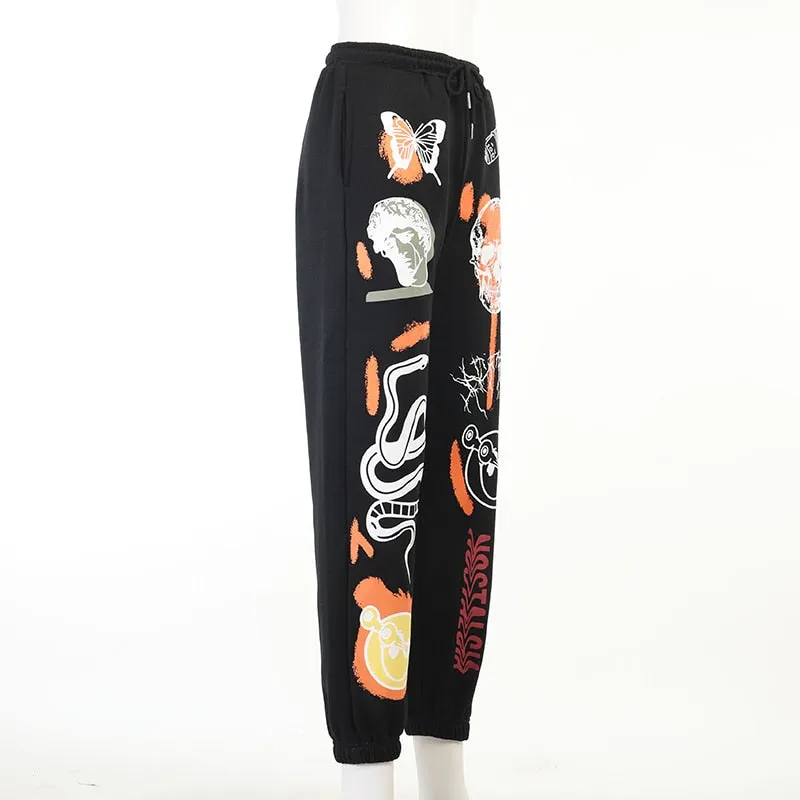 Women’s Unisex Cartoon Print Joggers